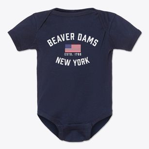 Beaver Dams New York Patriot Baby Onesie