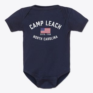 Camp Leach North Carolina Patriot Baby Onesie