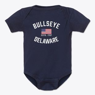 Bullseye Delaware Patriot Baby Onesie