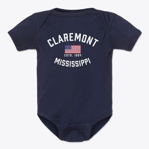 Claremont Mississippi Patriot Baby Onesie