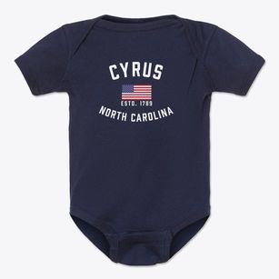 Cyrus North Carolina Patriot Baby Onesie