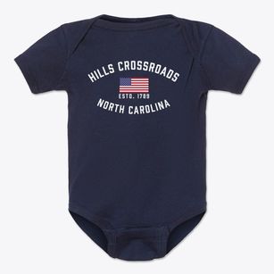 Hills Crossroads North Carolina Patriot Baby Onesie