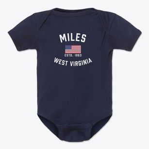 Miles West Virginia Patriot Baby Onesie