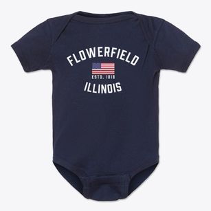 Flowerfield Illinois Patriot Baby Onesie
