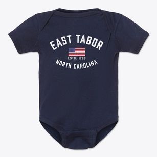 East Tabor North Carolina Patriot Baby Onesie