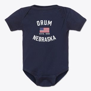 Orum Nebraska Patriot Baby Onesie