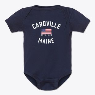 Cardville Maine Patriot Baby Onesie