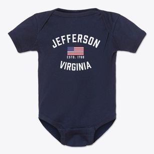 Jefferson Virginia Patriot Baby Onesie
