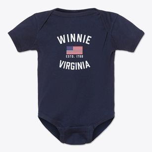 Winnie Virginia Patriot Baby Onesie