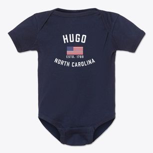 Hugo North Carolina Patriot Baby Onesie