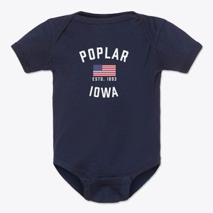 Poplar Iowa Patriot Baby Onesie