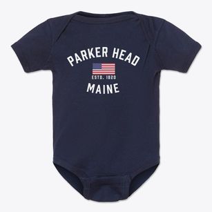 Parker Head Maine Patriot Baby Onesie