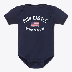 Mud Castle North Carolina Patriot Baby Onesie