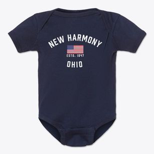 New Harmony Ohio Patriot Baby Onesie