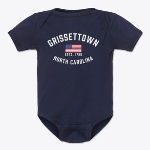 Grissettown North Carolina Patriot Baby Onesie