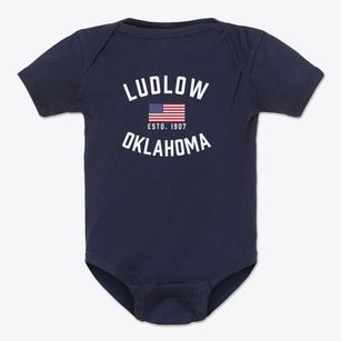 Ludlow Oklahoma Patriot Baby Onesie