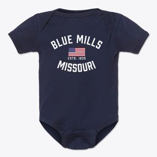 Blue Mills Missouri Patriot Baby Onesie