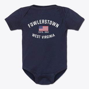 Fowlerstown West Virginia Patriot Baby Onesie