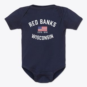 Red Banks Wisconsin Patriot Baby Onesie