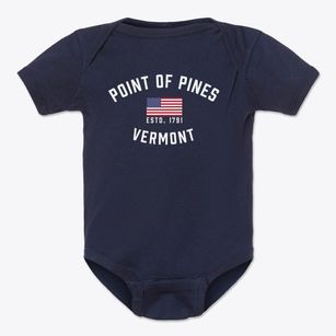 Point Of Pines Vermont Patriot Baby Onesie