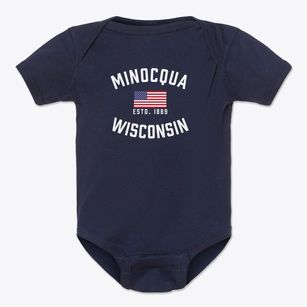Minocqua Wisconsin Patriot Baby Onesie