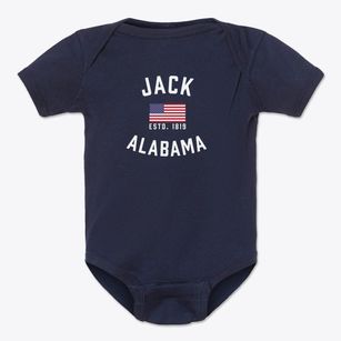 Jack Alabama Patriot Baby Onesie