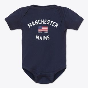 Manchester Maine Patriot Baby Onesie