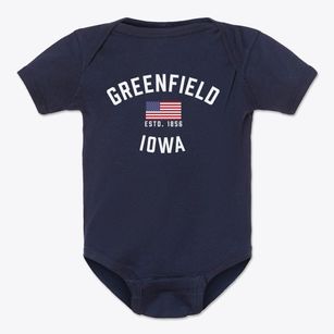 Greenfield Iowa Patriot Baby Onesie