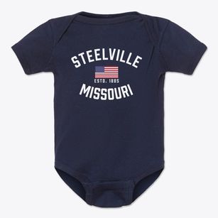 Steelville Missouri Patriot Baby Onesie
