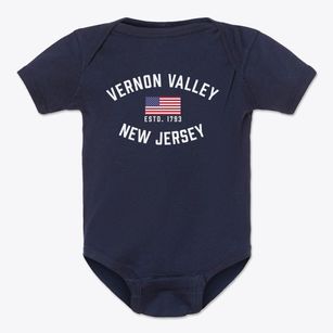 Vernon Valley New Jersey Patriot Baby Onesie