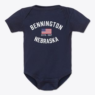 Bennington Nebraska Patriot Baby Onesie