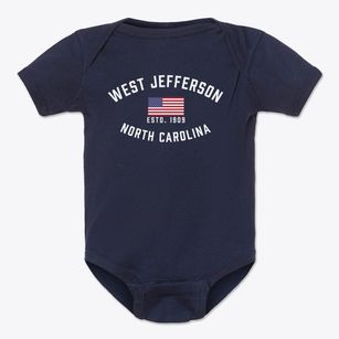 West Jefferson North Carolina Patriot Baby Onesie