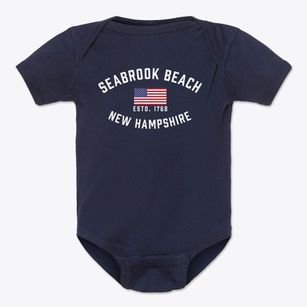 Seabrook Beach New Hampshire Patriot Baby Onesie