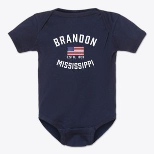 Brandon Mississippi Patriot Baby Onesie