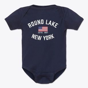 Round Lake New York Patriot Baby Onesie