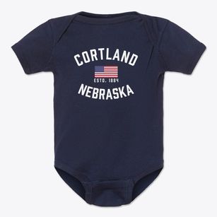 Cortland Nebraska Patriot Baby Onesie