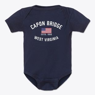Capon Bridge West Virginia Patriot Baby Onesie