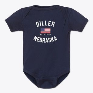 Diller Nebraska Patriot Baby Onesie