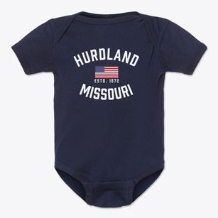 Hurdland Missouri Patriot Baby Onesie