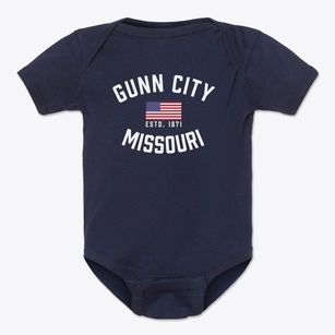 Gunn City Missouri Patriot Baby Onesie