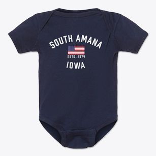 South Amana Iowa Patriot Baby Onesie
