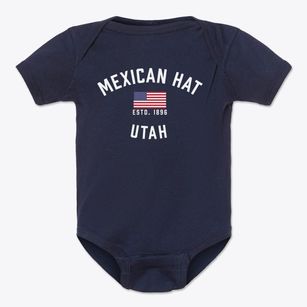 Mexican Hat Utah Patriot Baby Onesie