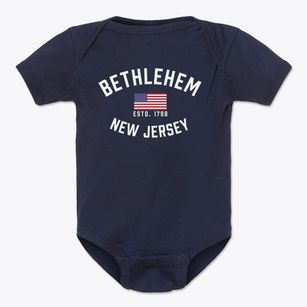 Bethlehem New Jersey Patriot Baby Onesie