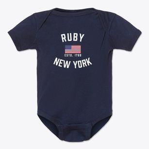 Ruby New York Patriot Baby Onesie