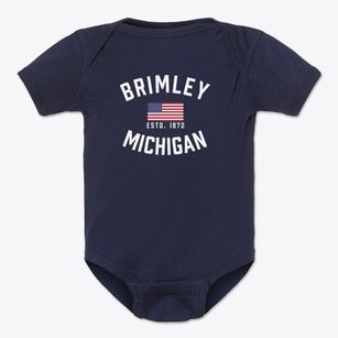 Brimley Michigan Patriot Baby Onesie