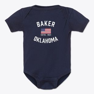 Baker Oklahoma Patriot Baby Onesie