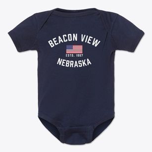 Beacon View Nebraska Patriot Baby Onesie