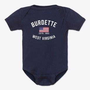 Burdette West Virginia Patriot Baby Onesie