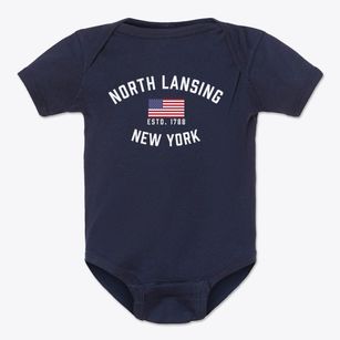 North Lansing New York Patriot Baby Onesie