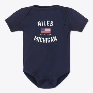 Niles Michigan Patriot Baby Onesie